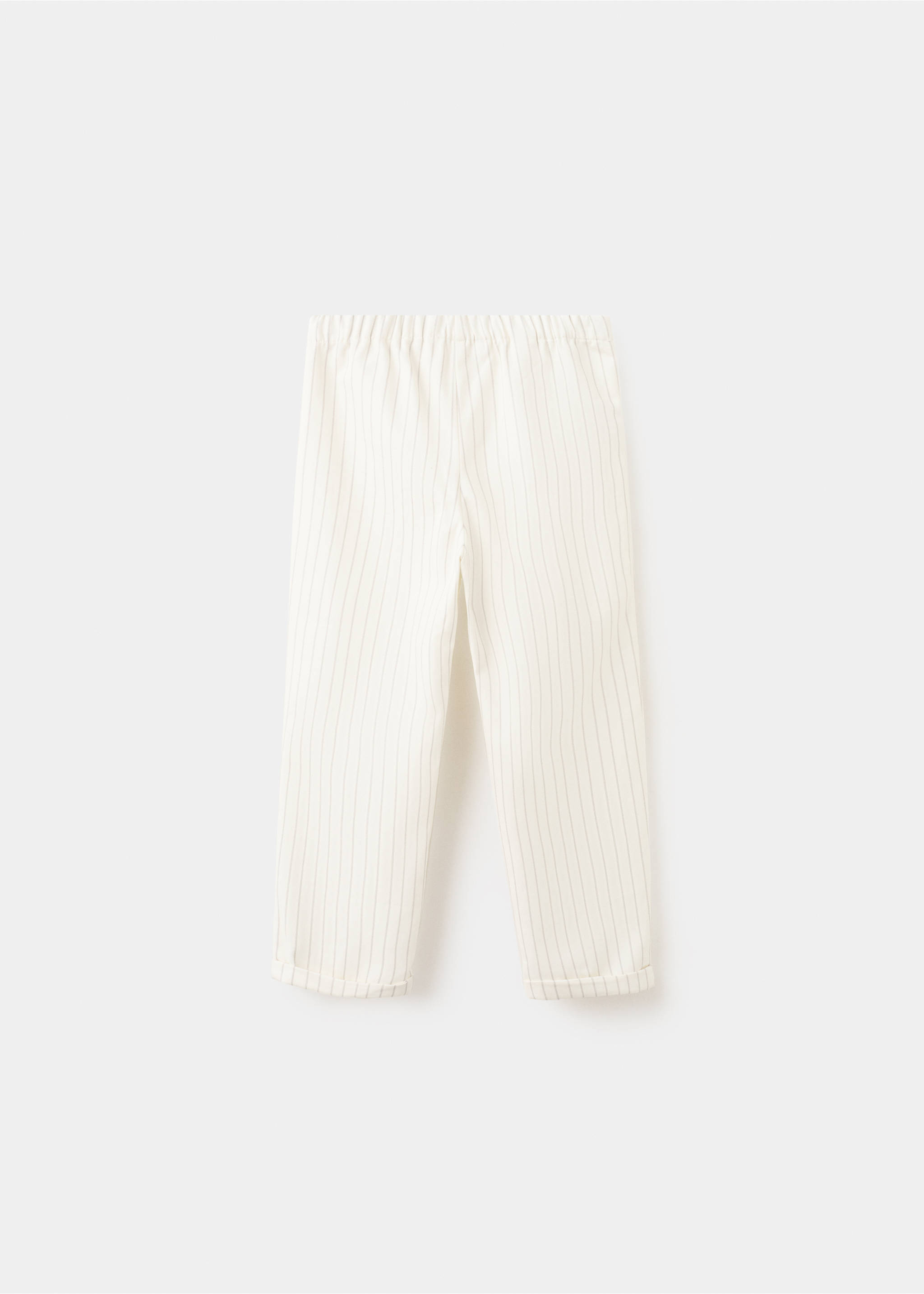 Pantalons cotó ratlles - Revers de l'article, Blanc trencat. Ref: 27044436-00.