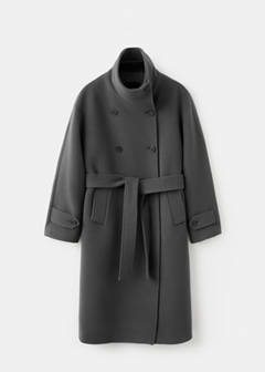 Woollen coat with belt — Grey 6