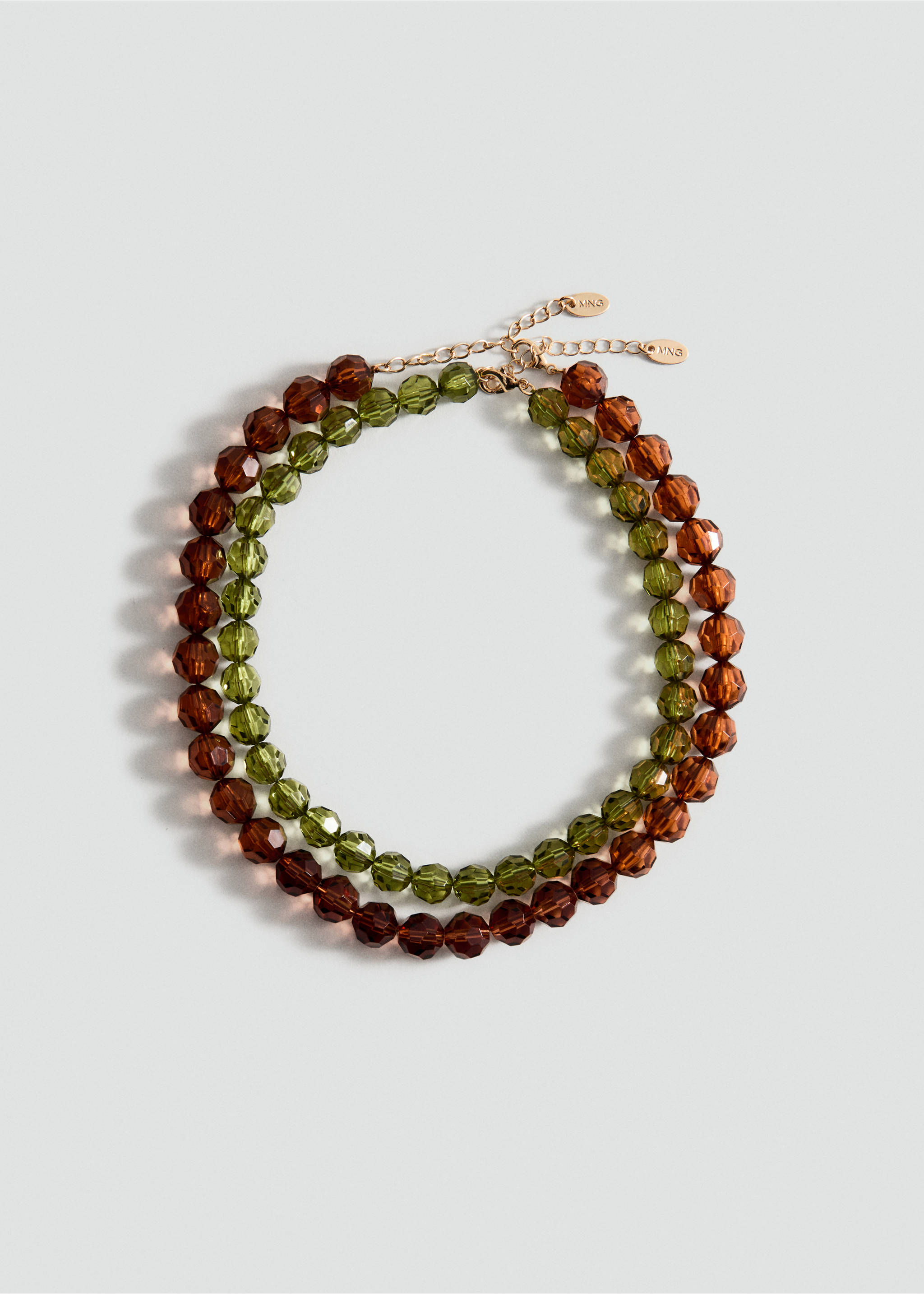 Set van 2 gecombineerde kettingen - Artikel zonder model, Bruin. Ref: 27044440-00.