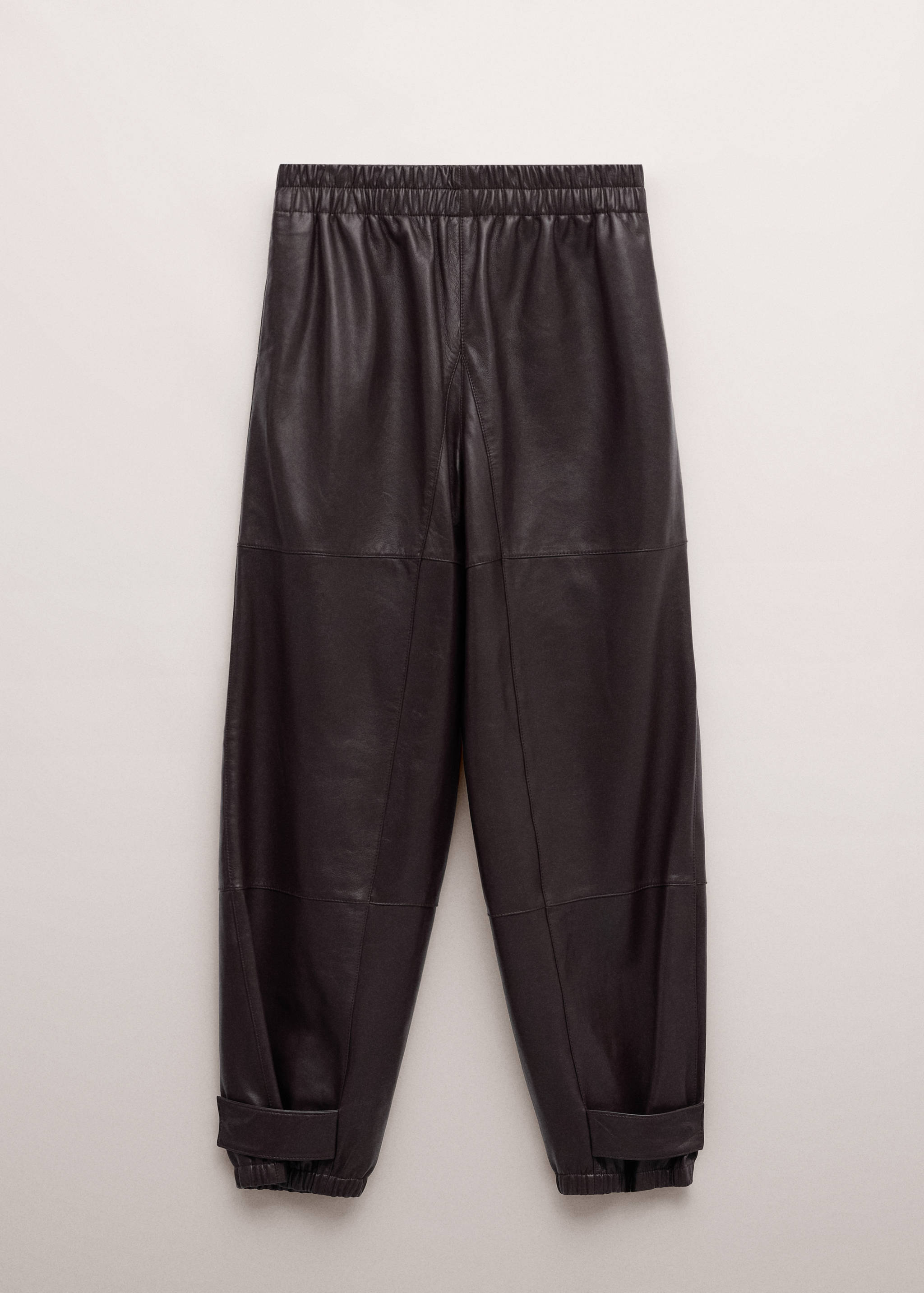 Buttoned hem leather trousers - Article without model