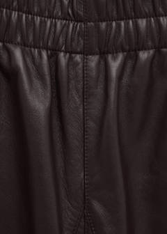 Buttoned hem leather trousers — Burgundy 12