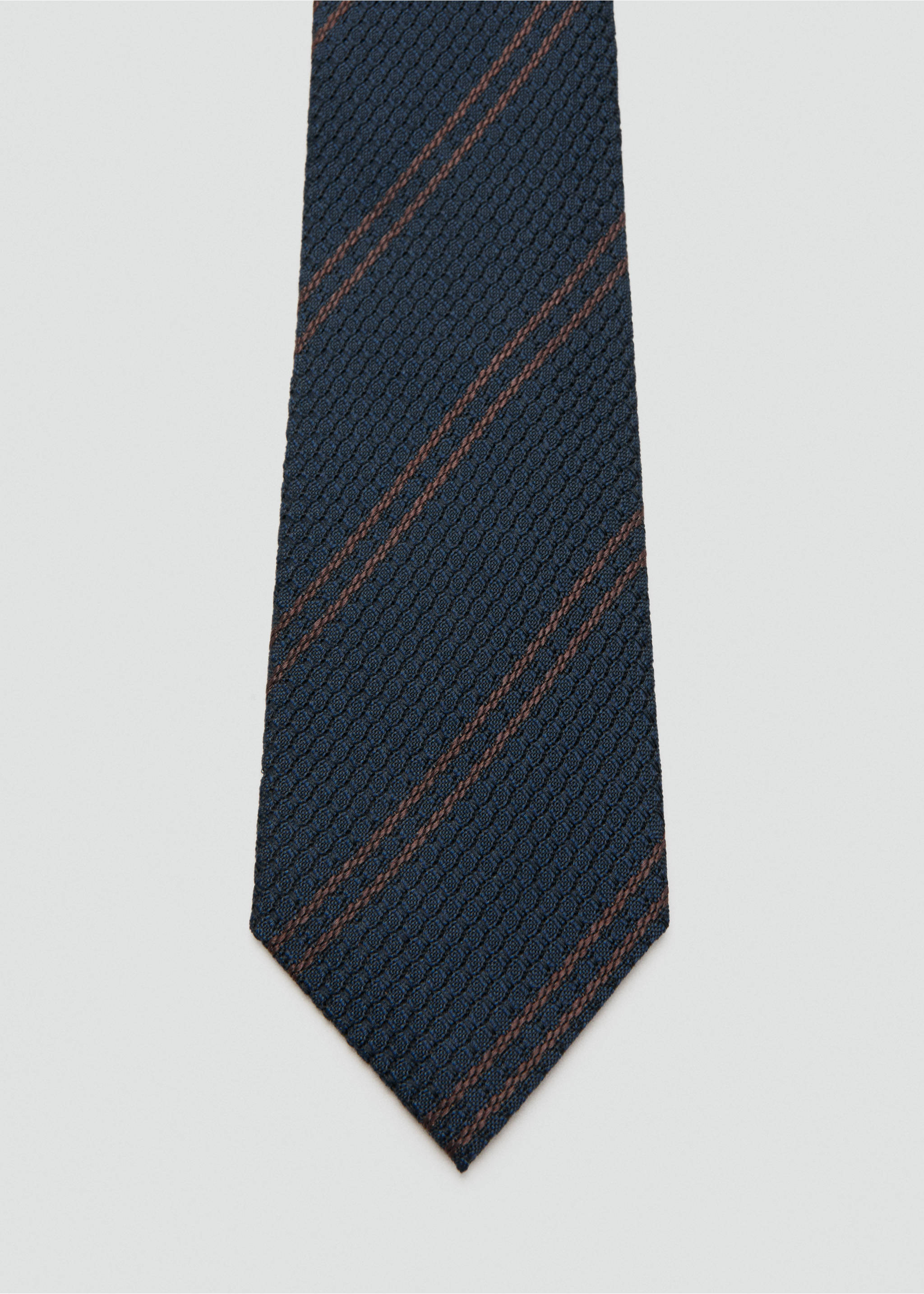 Corbata 100% seda rayas microestructura - Detalle del artículo 1, Azul marino. Ref: 27044447-00.