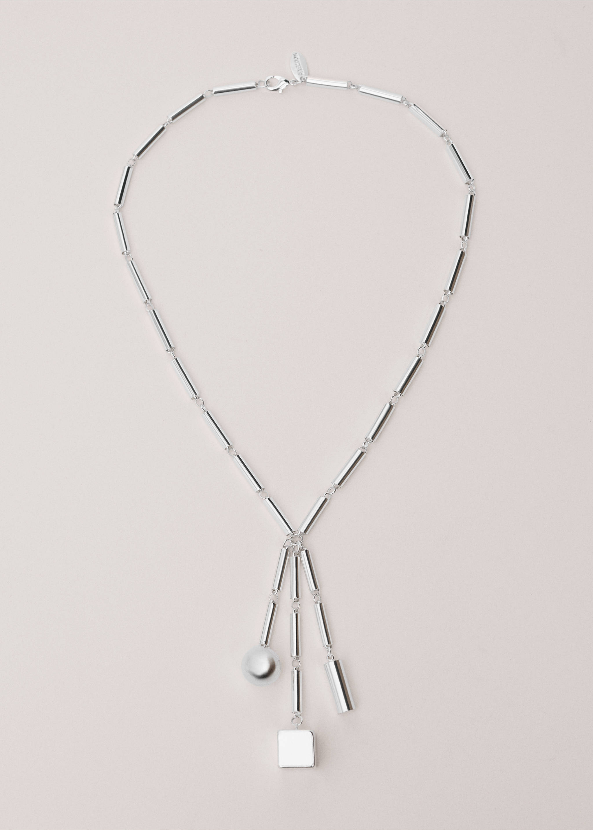 Pendant necklace with metallic pieces - Article without model, Silver. Ref: 27044449-00.