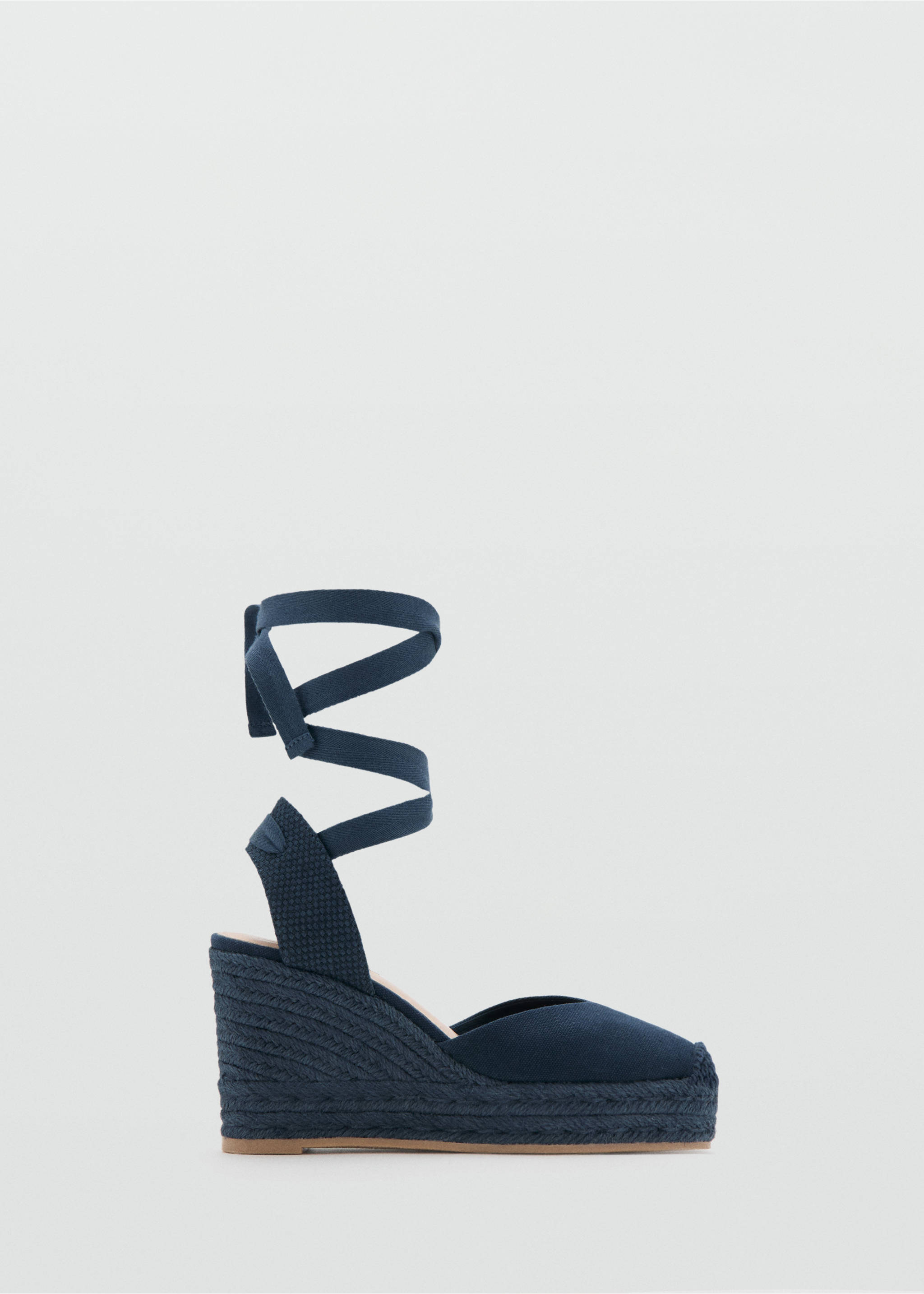 Sapatos de cunha atados e combinados - Artigo sem modelo, Azul-marinho. Ref: 27044768-00.