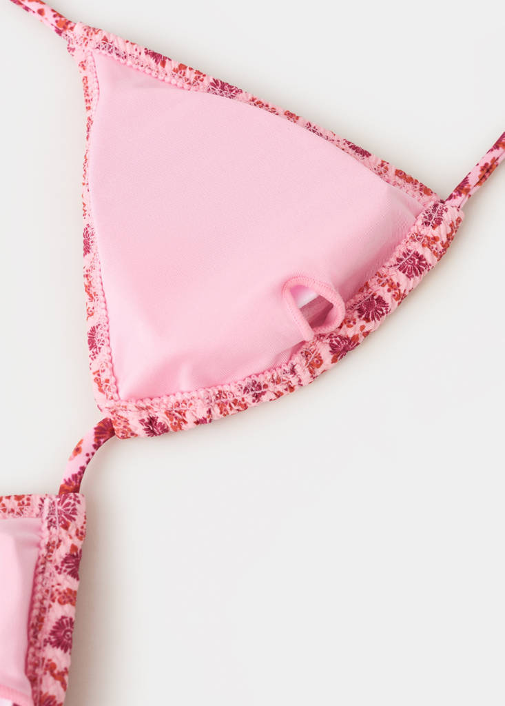 Printed bikini with medium-coverage bottoms — Pink
