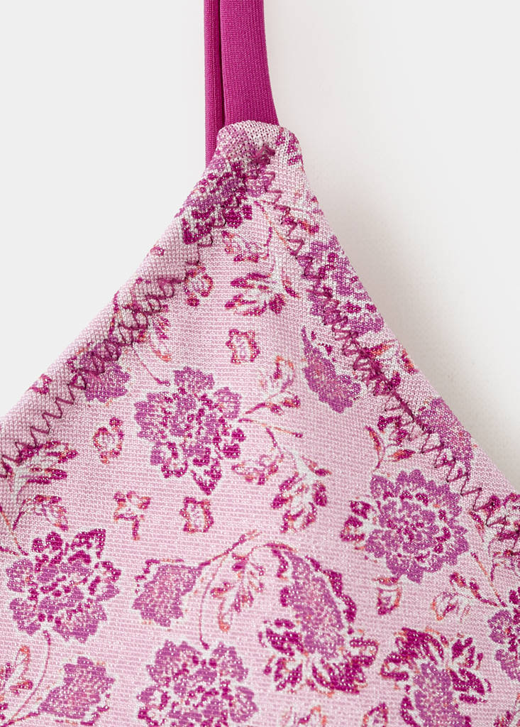 Printed bikini with classic briefs — Pink