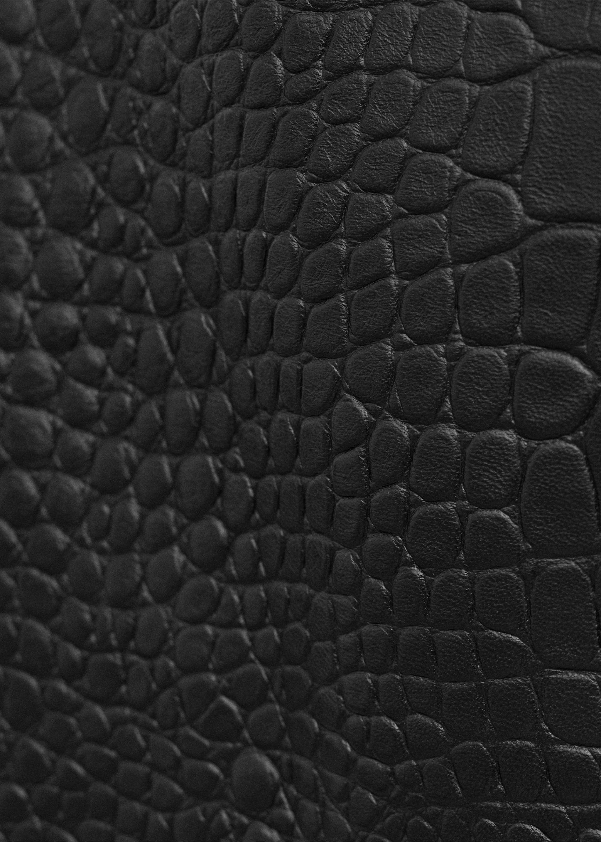 Crocodile-effect leather miniskirt - Details of the article 8, Black. Ref: 27044773-04.