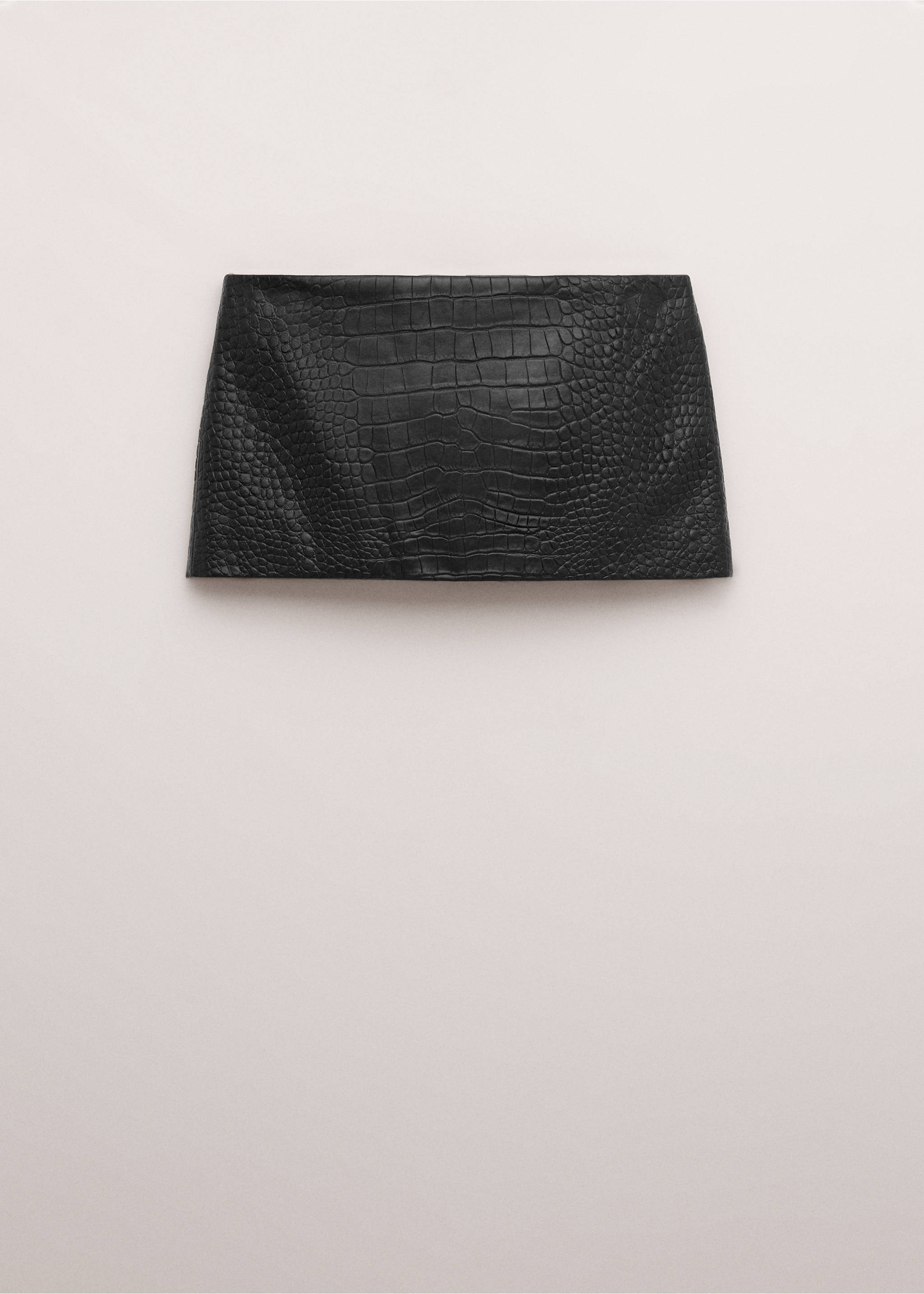 Crocodile-effect leather miniskirt - Article without model, Black. Ref: 27044773-04.
