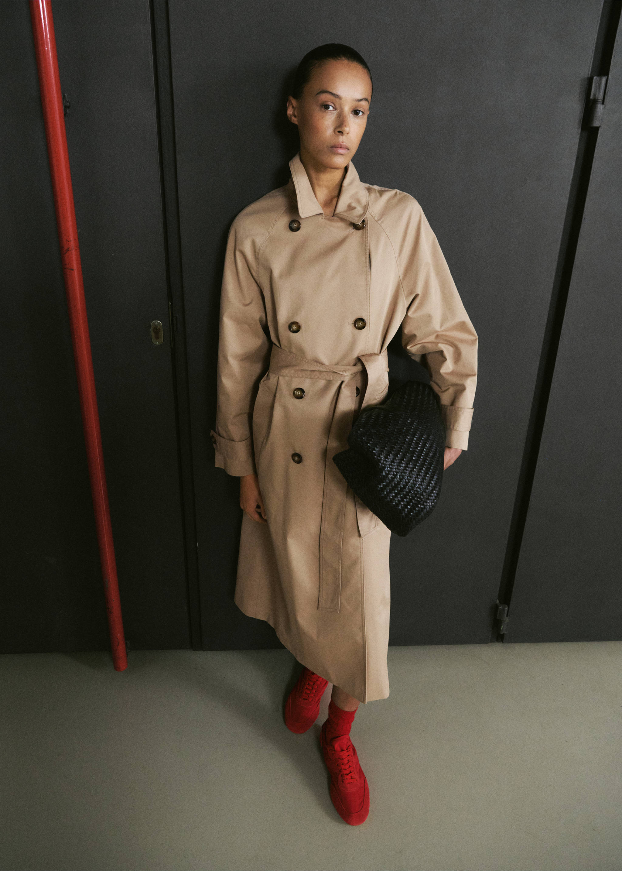 Long double-breasted trench coat - General plane, Beige. Ref: 27044774-00.