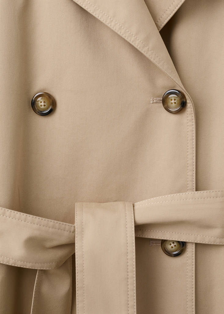 Long double-breasted trench coat — Beige