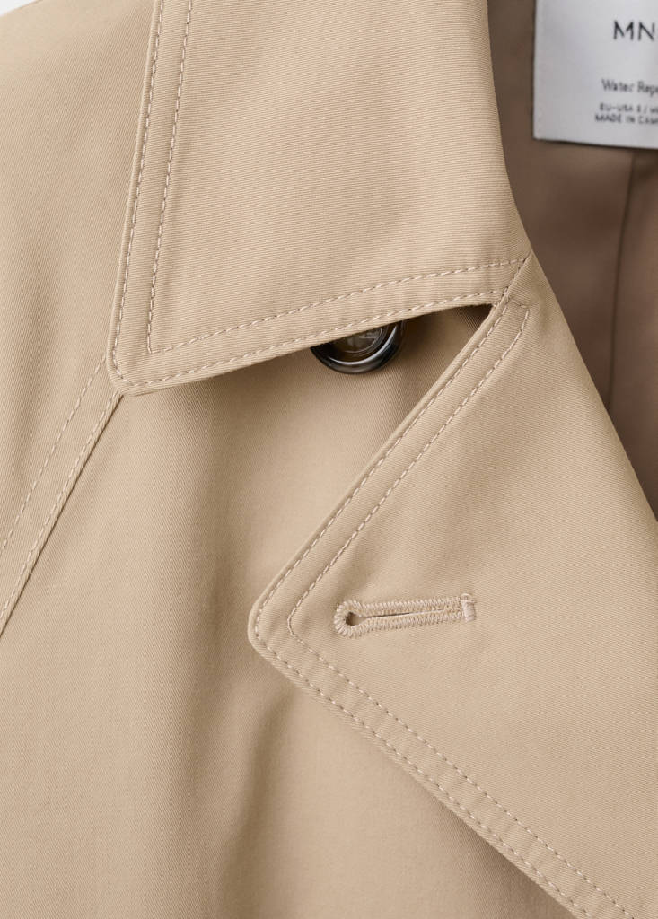 Long double-breasted trench coat — Beige