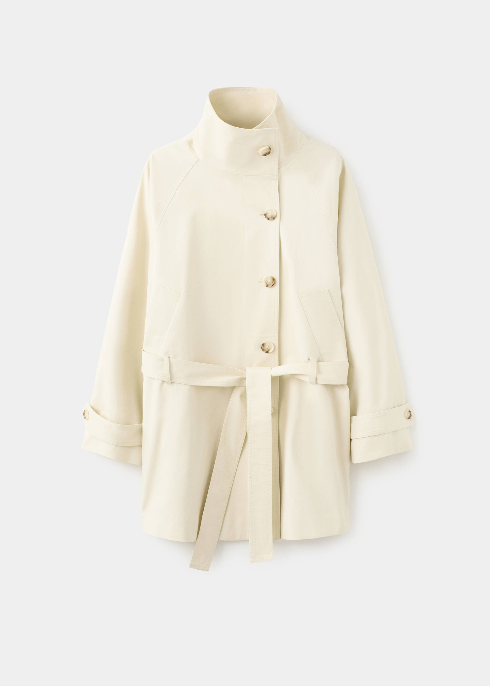 Funnel neck belted trench coat - Article without model