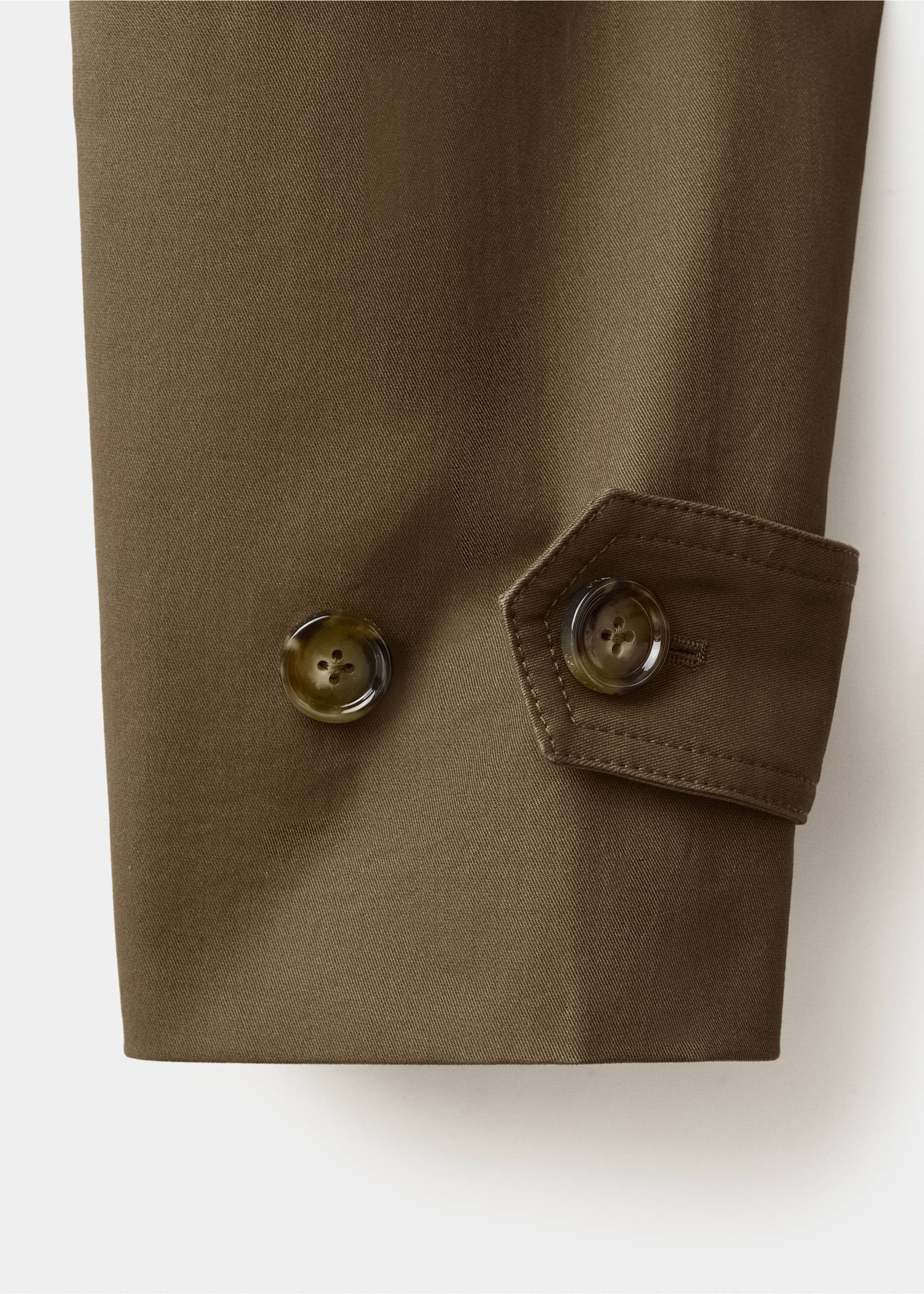 Funnel neck belted trench coat - Details of the article 8, Medium Brown. Ref: 27044775-00.