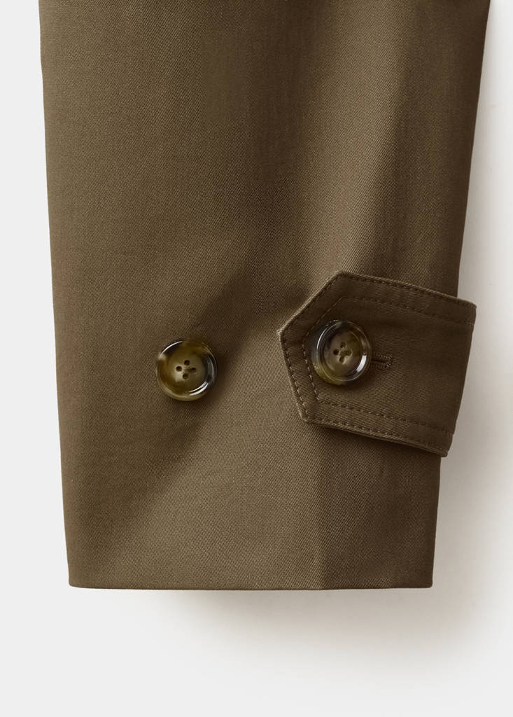 Funnel neck belted trench coat — Medium Brown