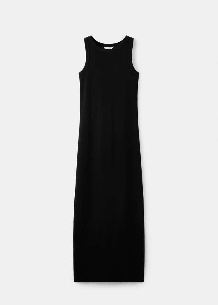 Maxi dress with slit details — Black