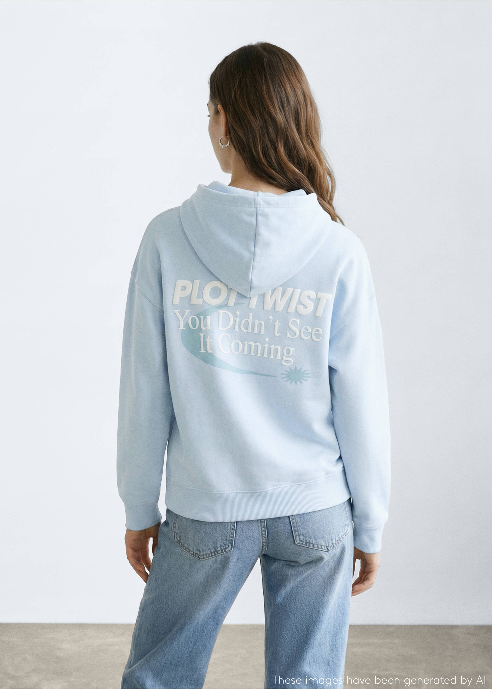 Hoodie cotton sweatshirt - Reverse of the article, Mint Green. Ref: 27044777-00.