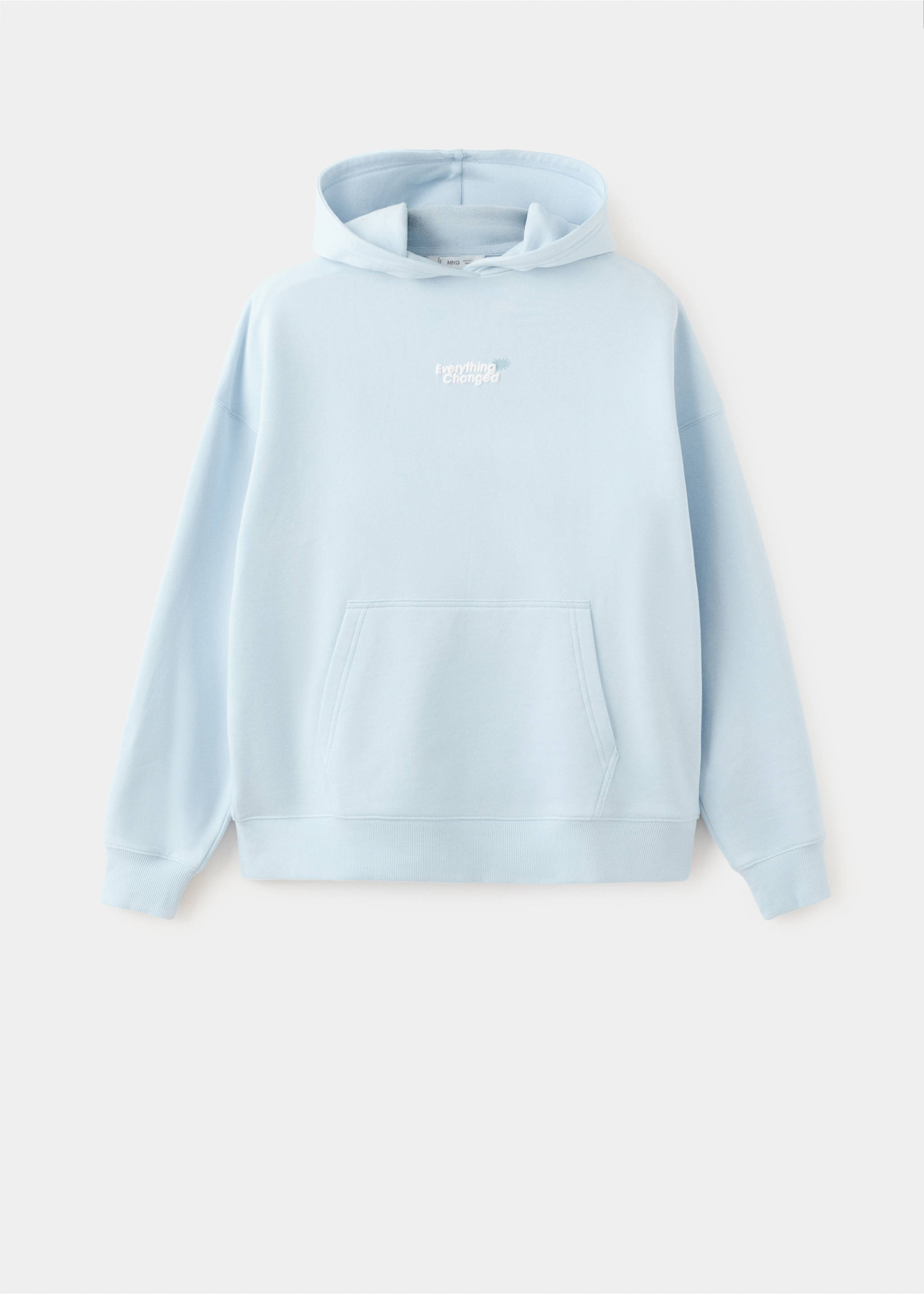 Hoodie cotton sweatshirt - Article without model, Mint Green. Ref: 27044777-00.