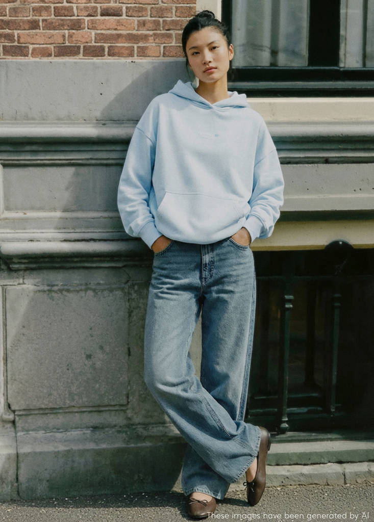 Hoodie cotton sweatshirt — Mint Green