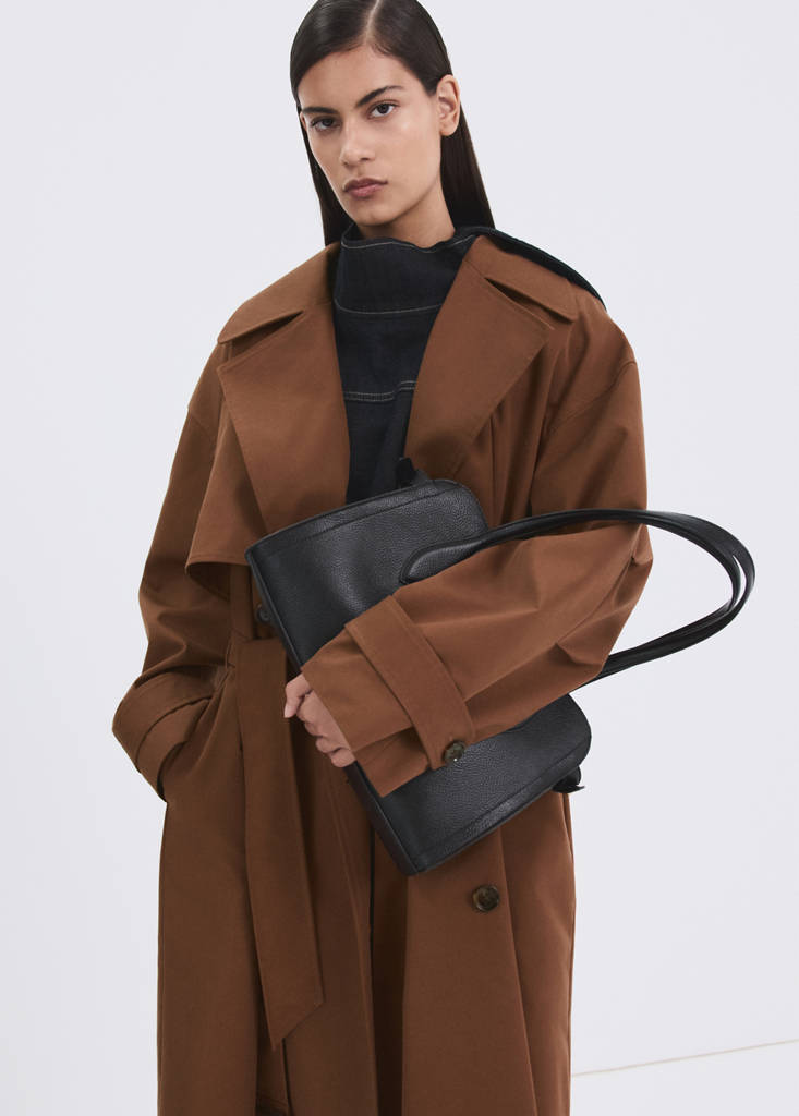 Long double-breasted trench coat