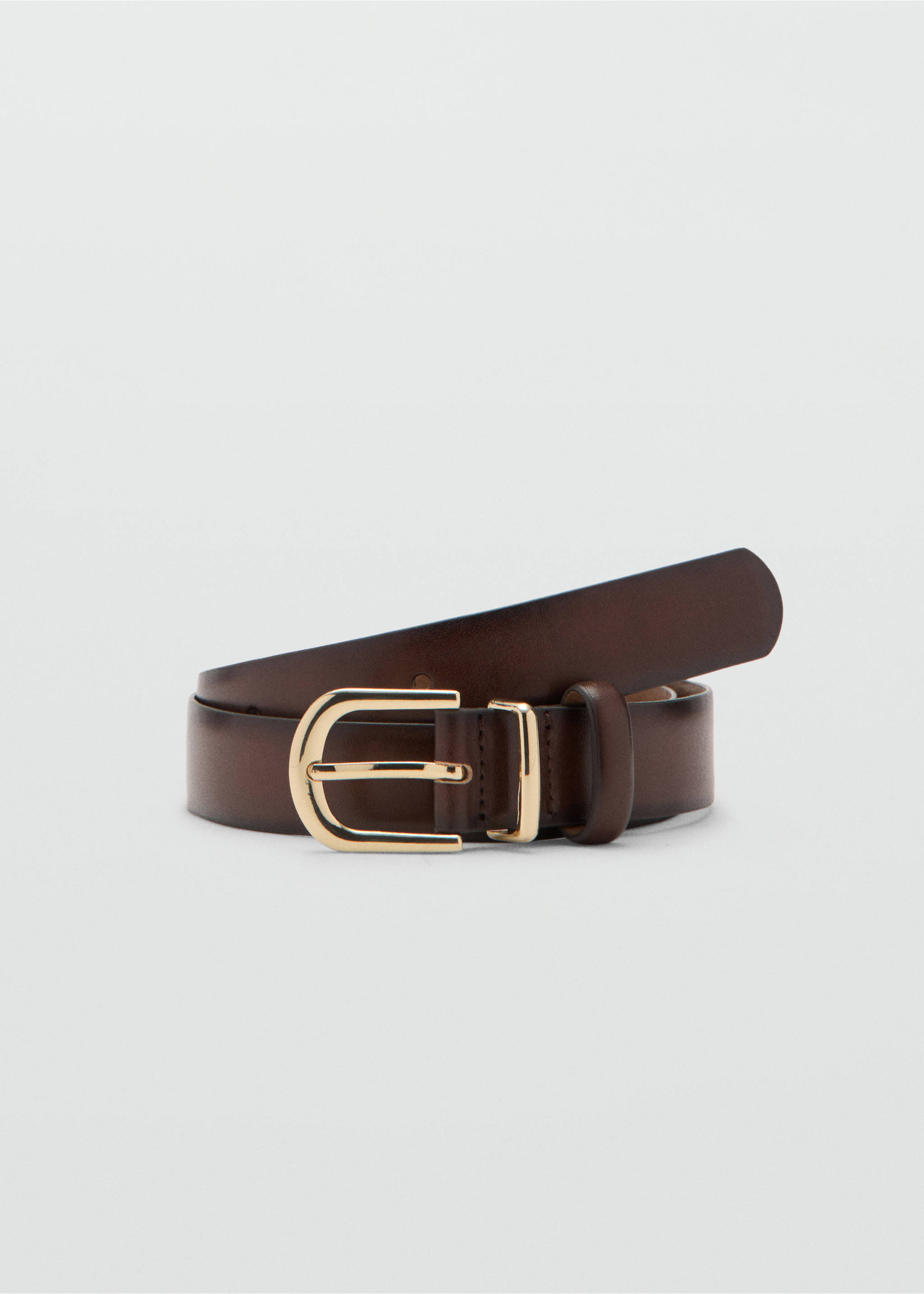 Buckle leather belt - Article without model, Chocolate. Ref: 27044786-00.