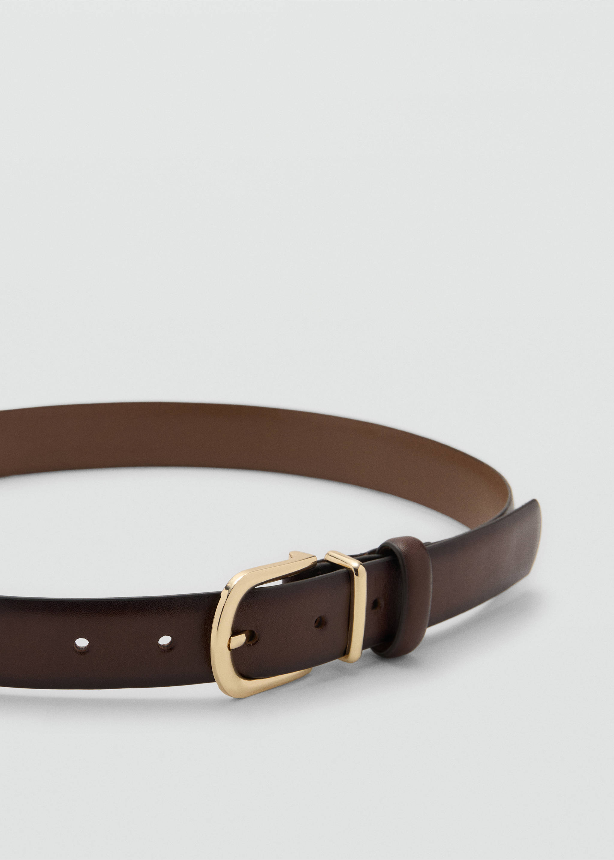 Buckle leather belt - Medium plane, Chocolate. Ref: 27044786-00.