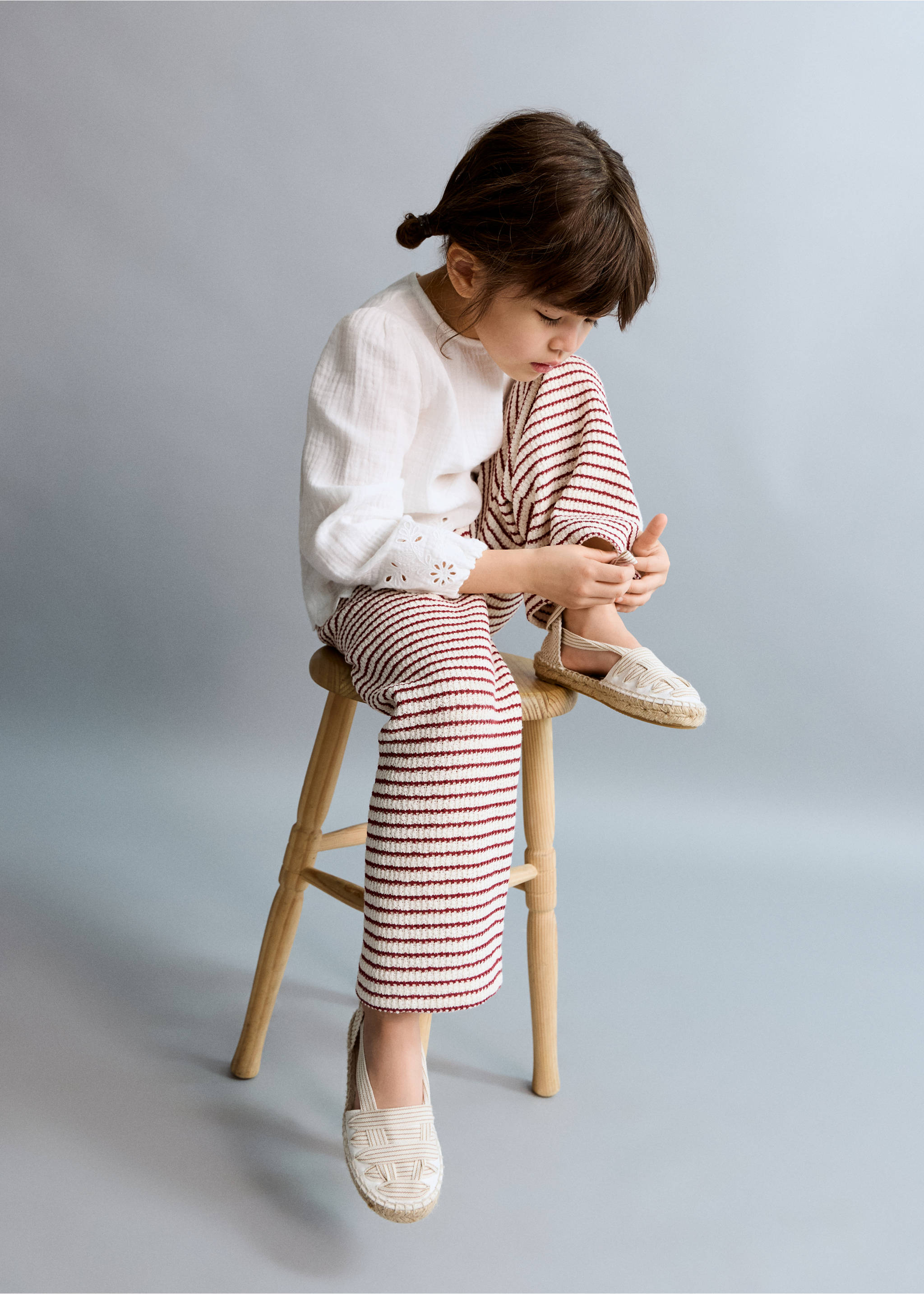 Striped knit trousers - Medium plane, Red. Ref: 27044788-00.