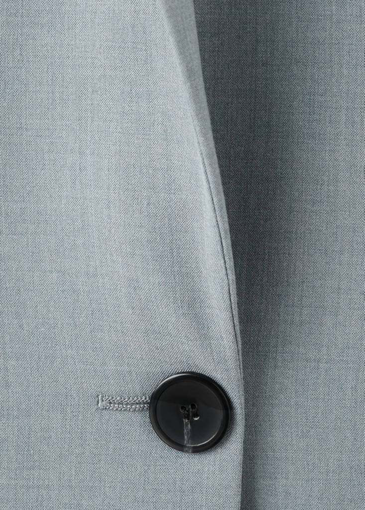 Straight suit jacket with lapel pockets — Blue