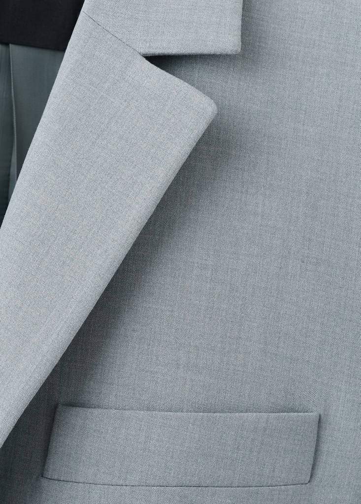Straight suit jacket with lapel pockets — Blue