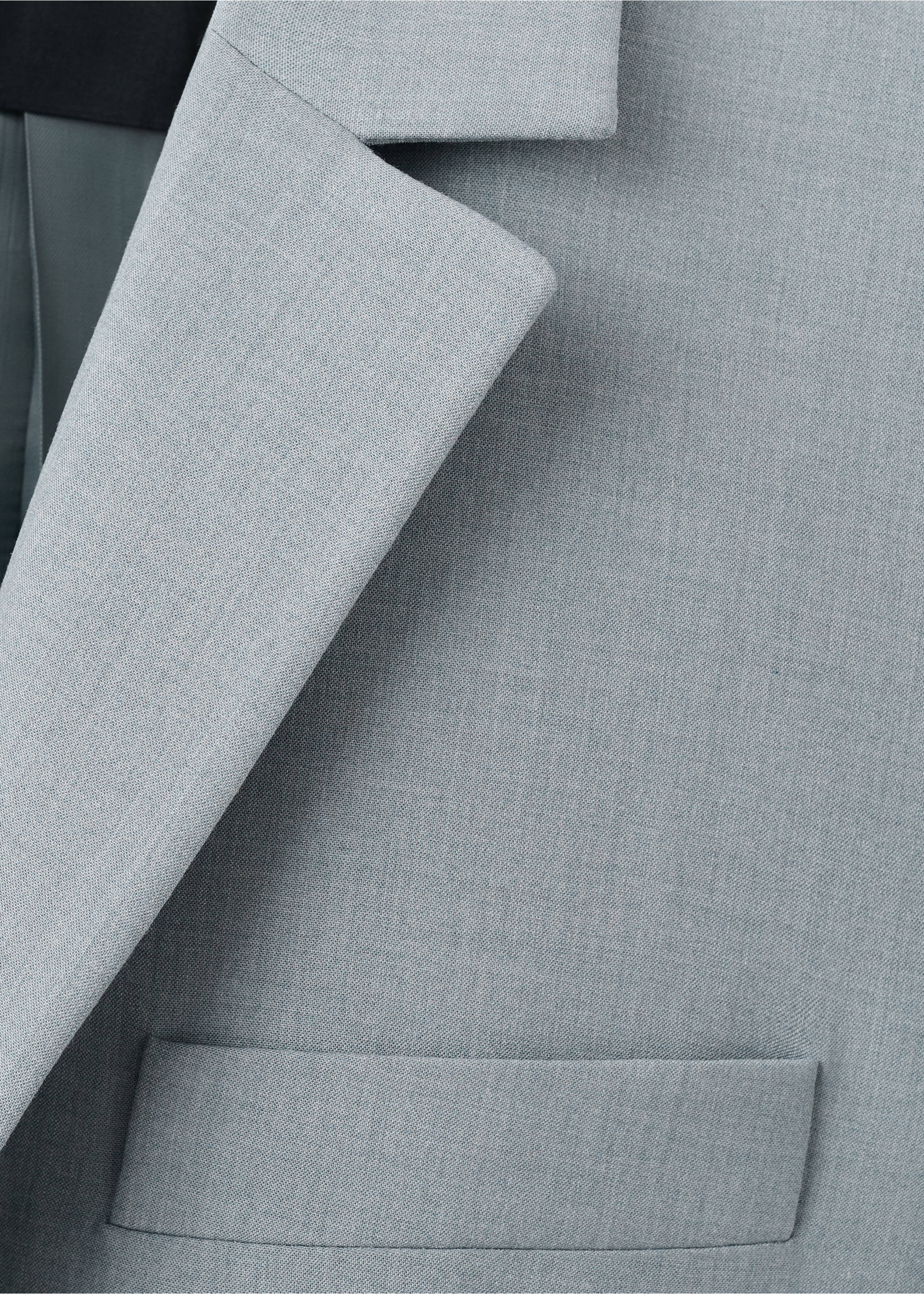 Straight suit jacket with lapel pockets - Details of the article 0, Blue. Ref: 27044789-00.