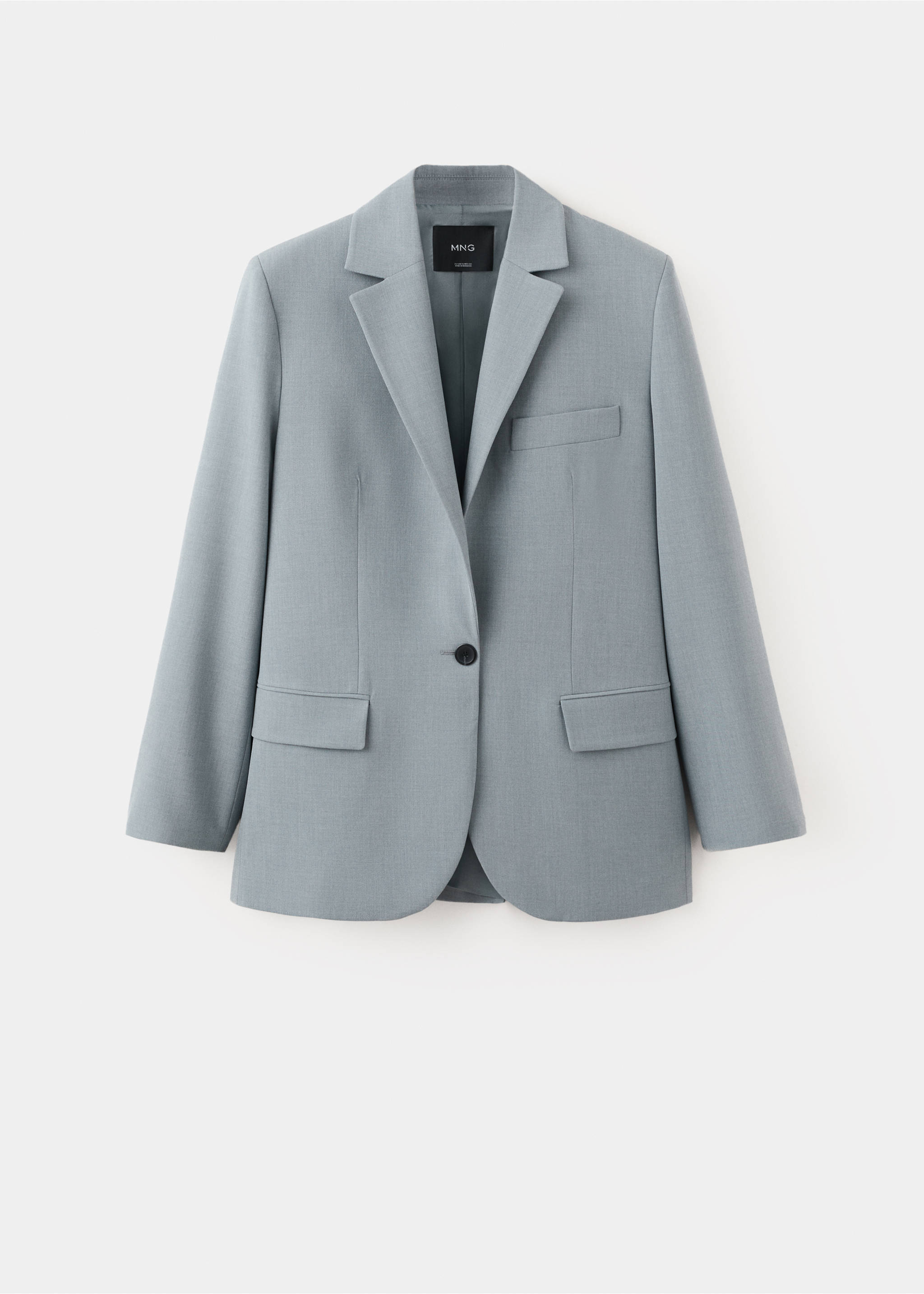 Straight suit jacket with lapel pockets - Article without model, Blue. Ref: 27044789-00.
