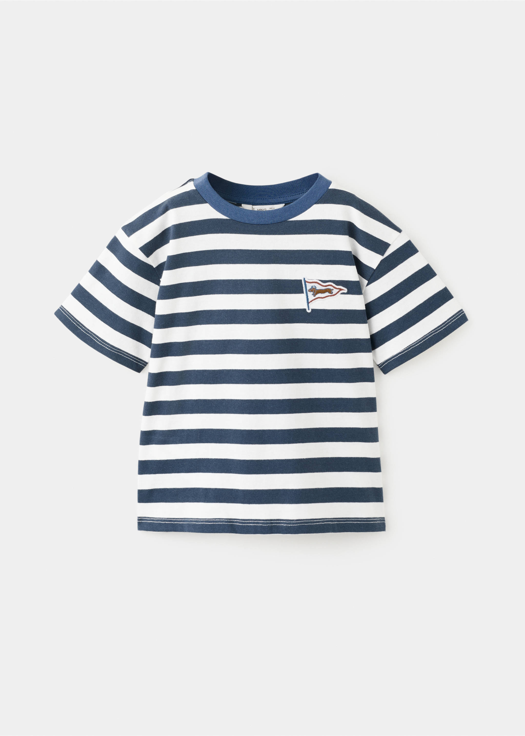 Hímzett, csíkos póló - Termék modell nélkül, Tengerészkék. Ref: 27045145-00.