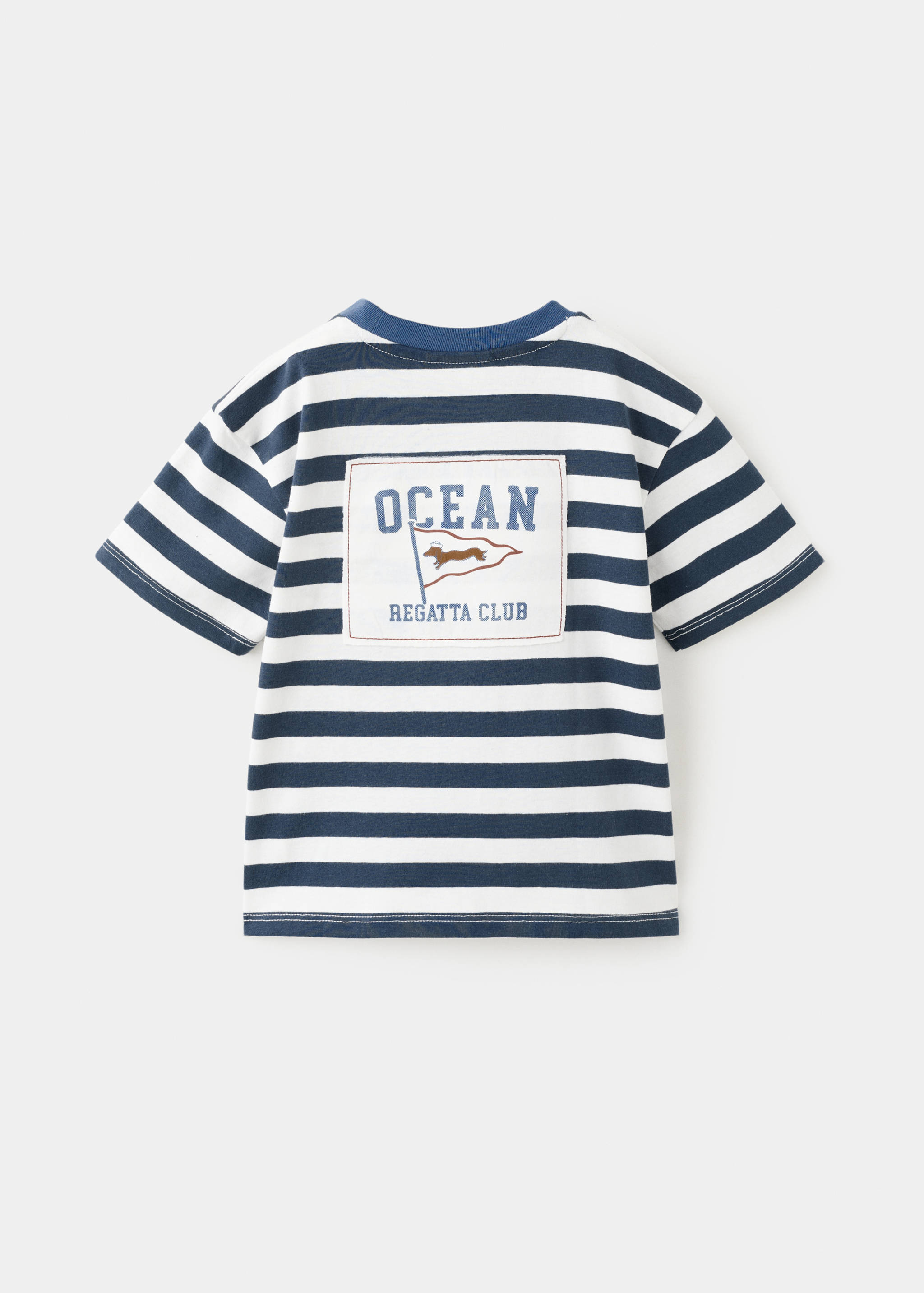 Embroidery striped T-shirt - Reverse of the article