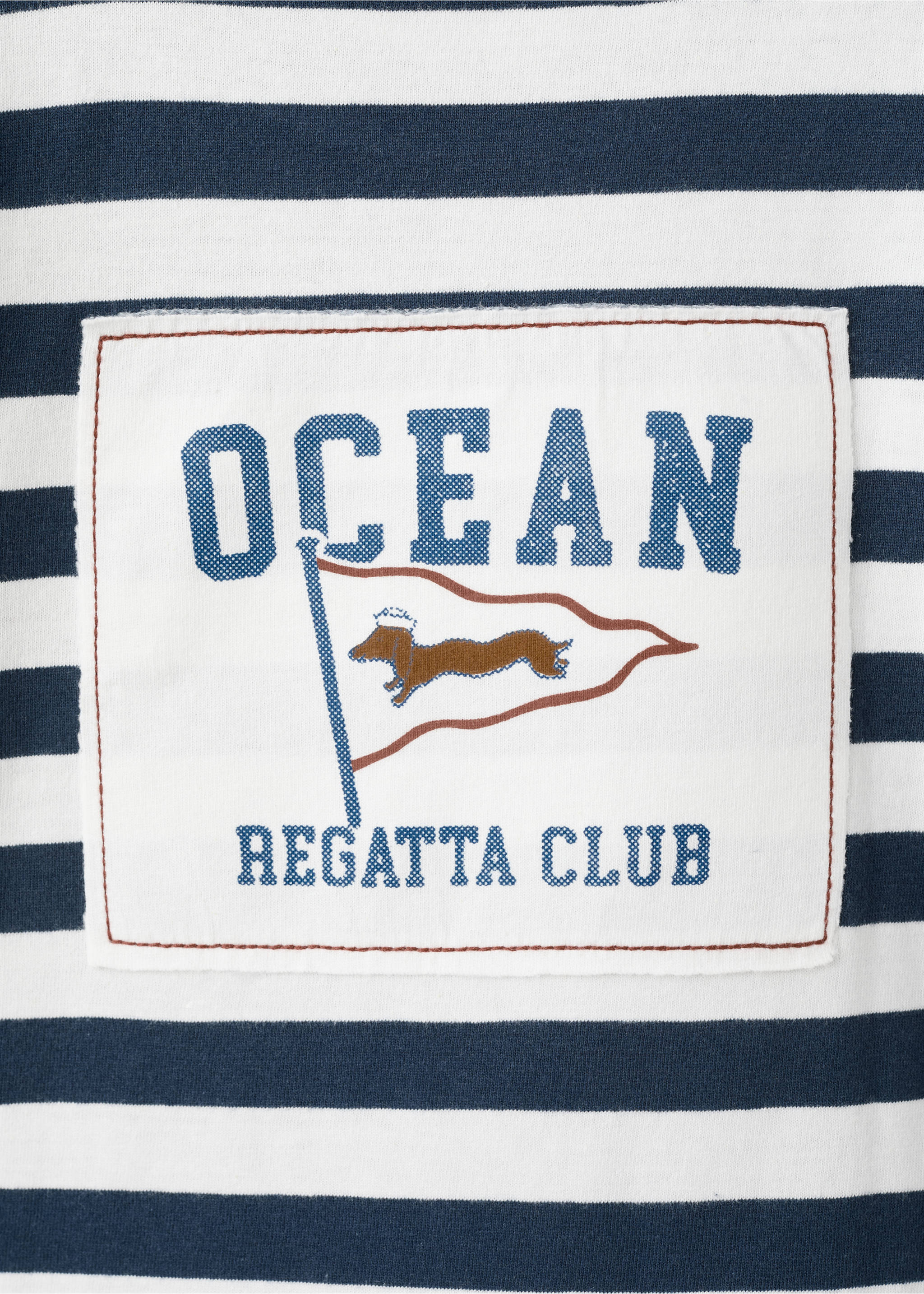 Hímzett, csíkos póló - A termék adatai 0, Tengerészkék. Ref: 27045145-00.