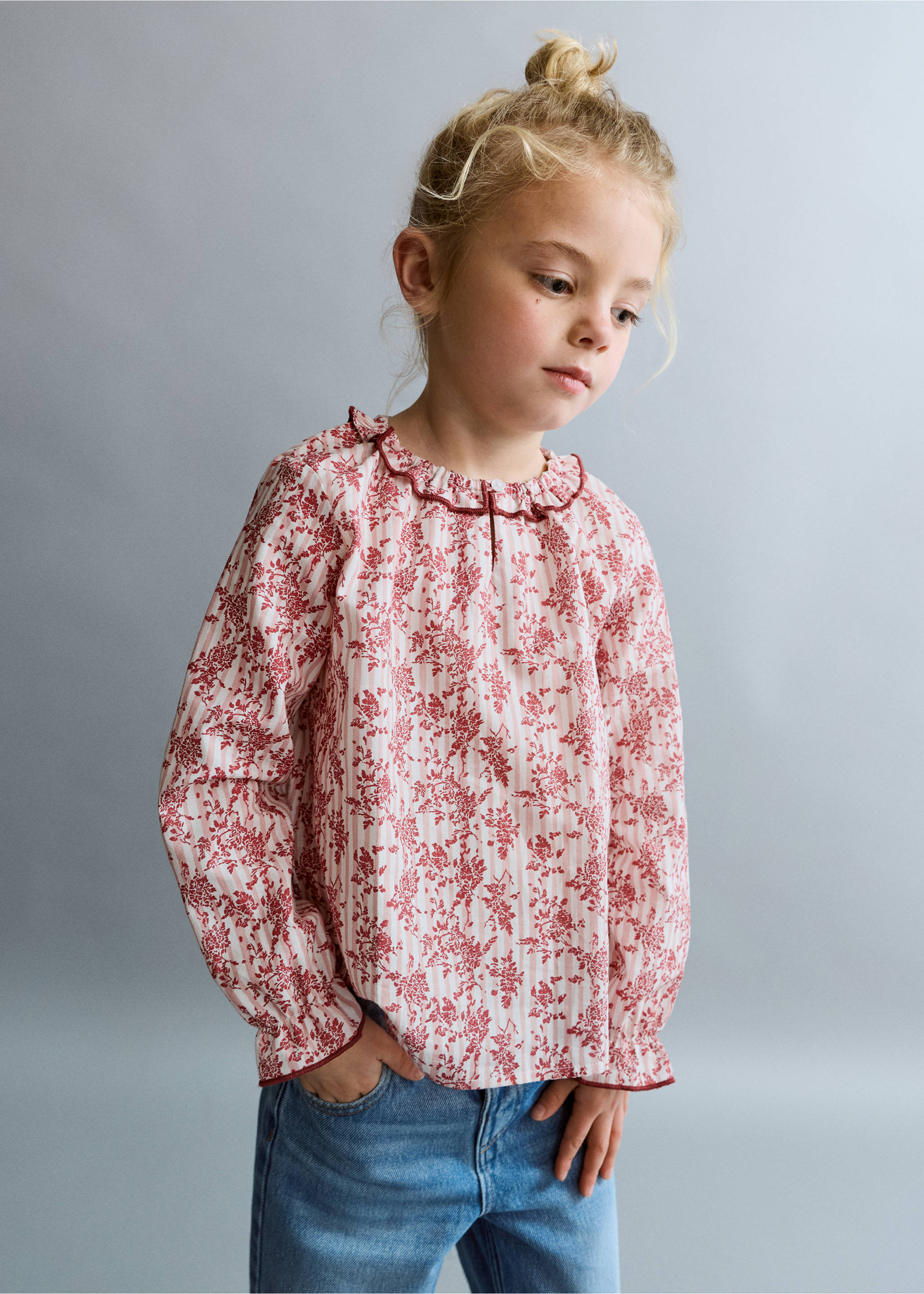 Blusa estampado flores - Plano medio, Rojo. Ref: 27045146-00.