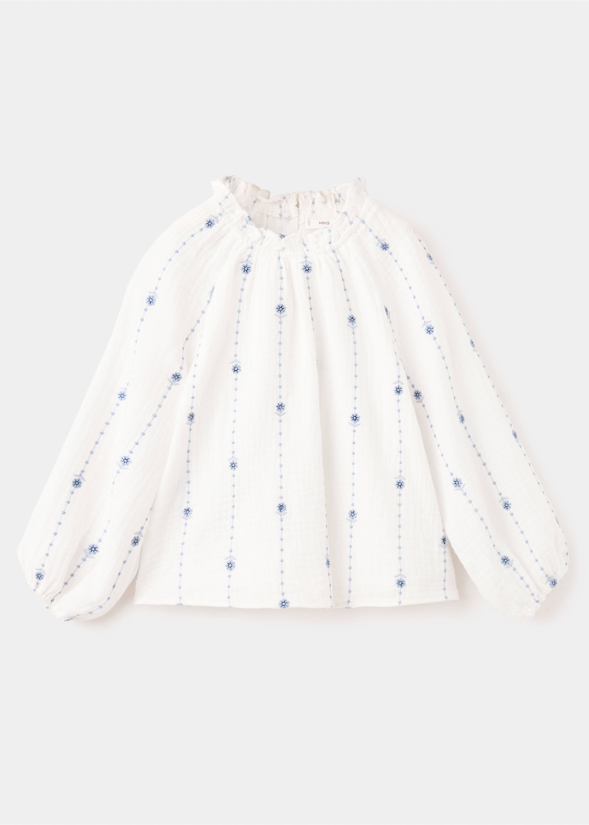 Blusa algodón bordado flores - Artículo sin modelo, Blanco. Ref: 27045147-00.