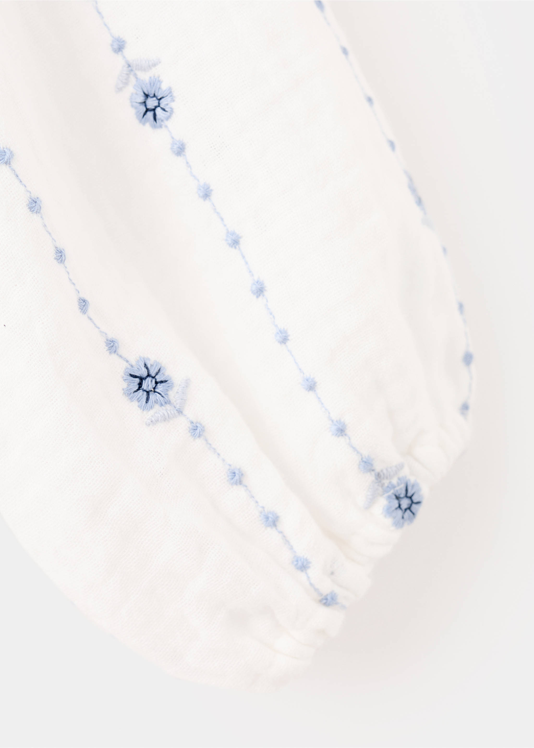 Blusa algodón bordado flores - Detalle del artículo 0, Blanco. Ref: 27045147-00.