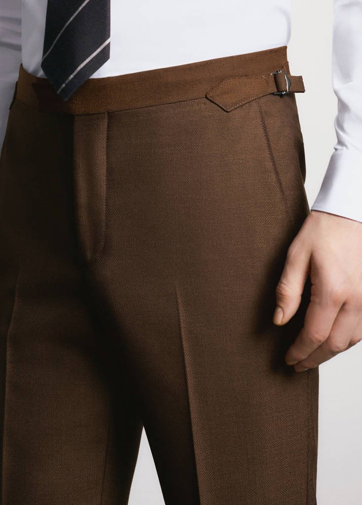 Slim fit trousers 100% Vitale Barberis Canonico® wool — Ochre