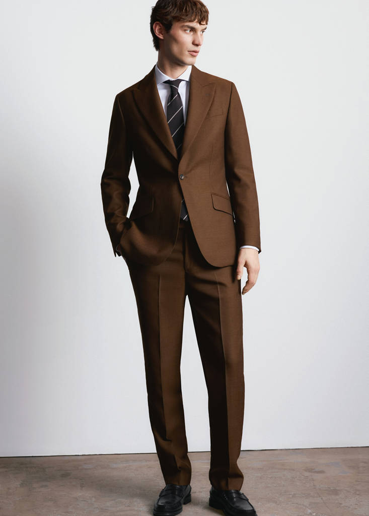 Slim fit trousers 100% Vitale Barberis Canonico® wool — Ochre