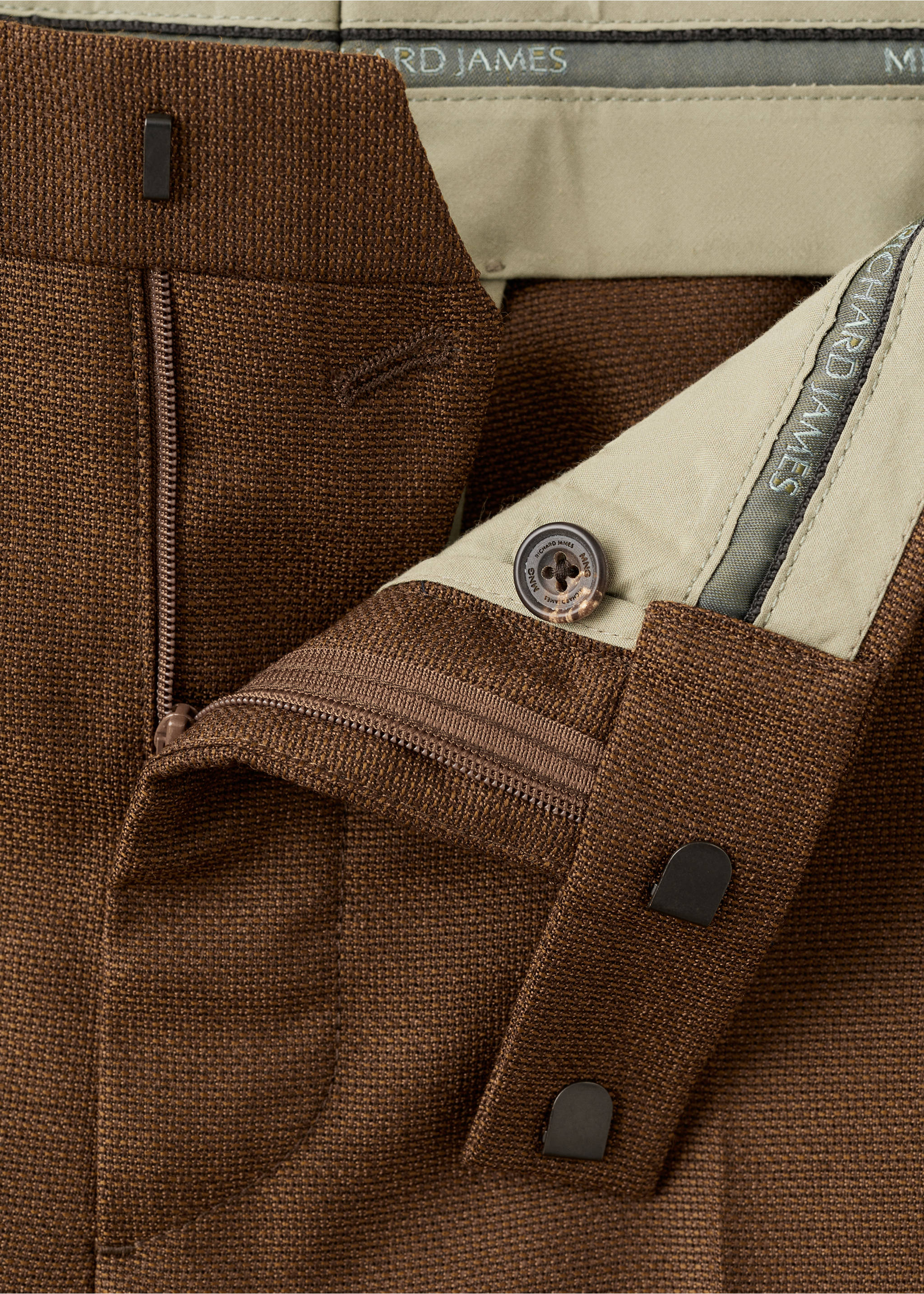 Pantalón slim fit 100% lana Vitale Barberis Canonico® - Detalle del artículo 0, Ocre. Ref: 27045149-00.