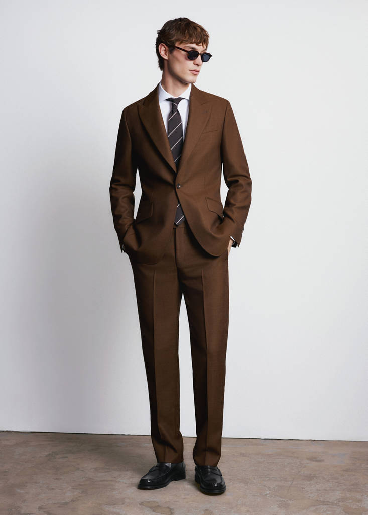 Slim fit trousers 100% Vitale Barberis Canonico® wool — Ochre