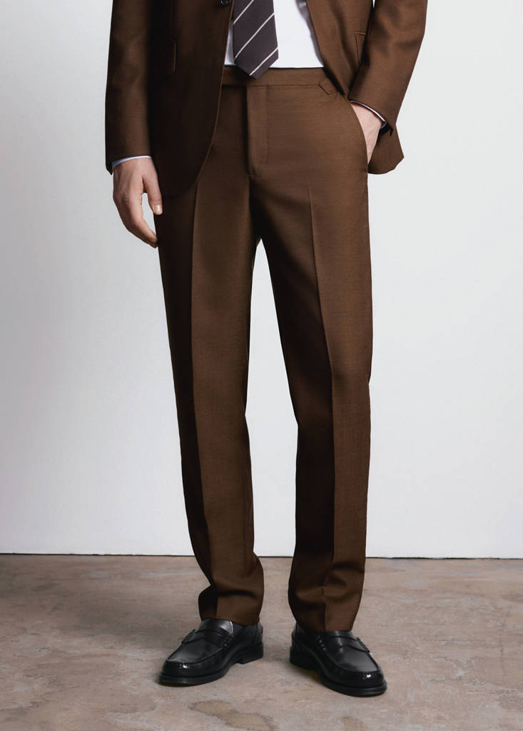 Slim fit trousers 100% Vitale Barberis Canonico® wool — Ochre