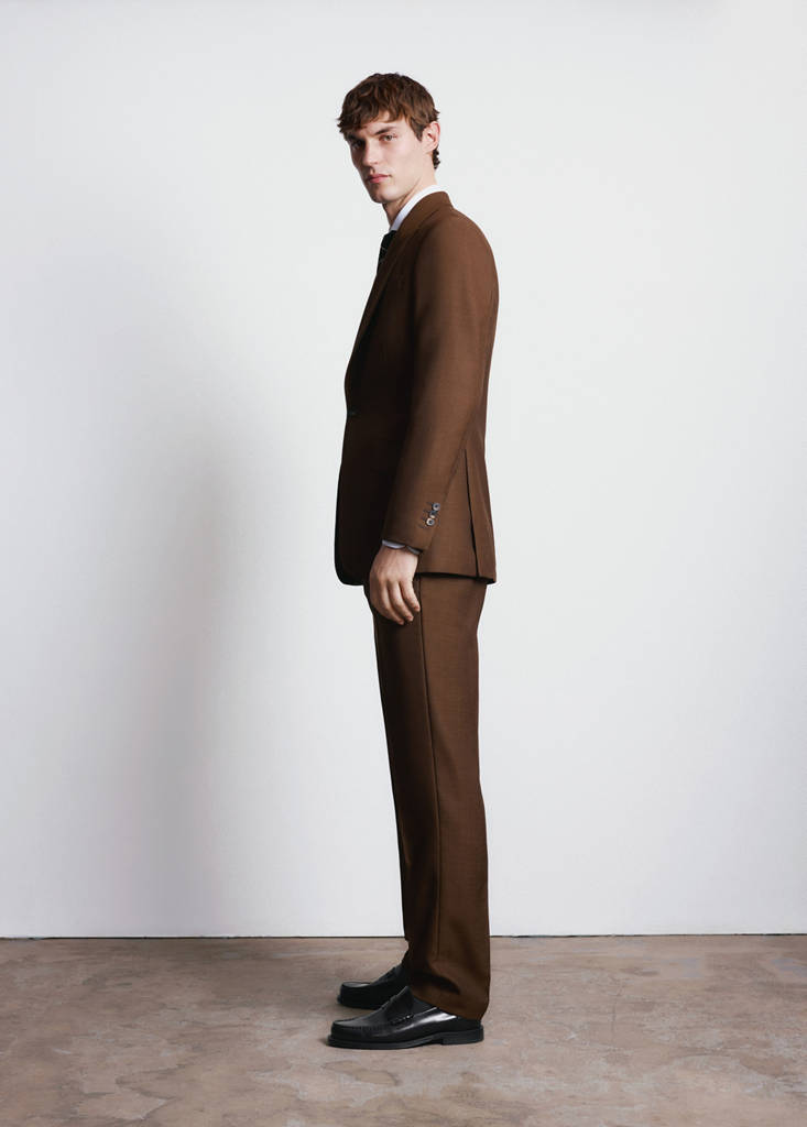 Slim fit trousers 100% Vitale Barberis Canonico® wool — Ochre