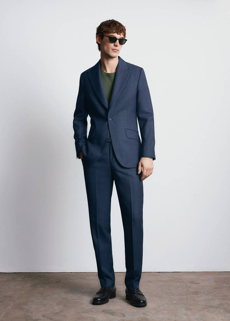 Slim fit trousers 100% Vitale Barberis Canonico® wool — Blue
