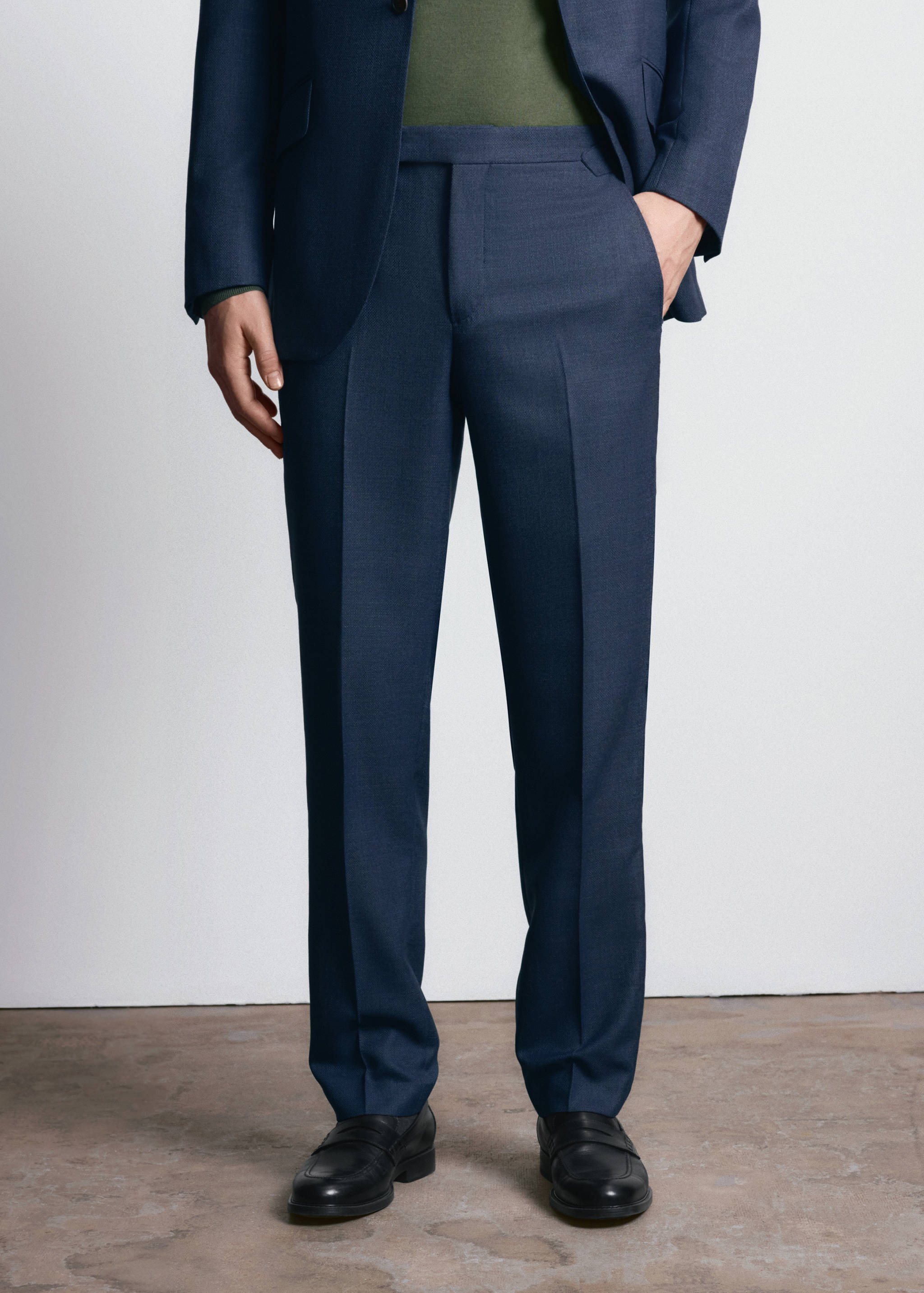 Pantalón slim fit 100% lana Vitale Barberis Canonico® - Plano medio