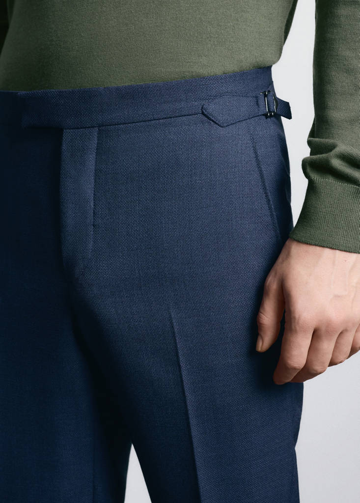 Slim fit trousers 100% Vitale Barberis Canonico® wool — Blue