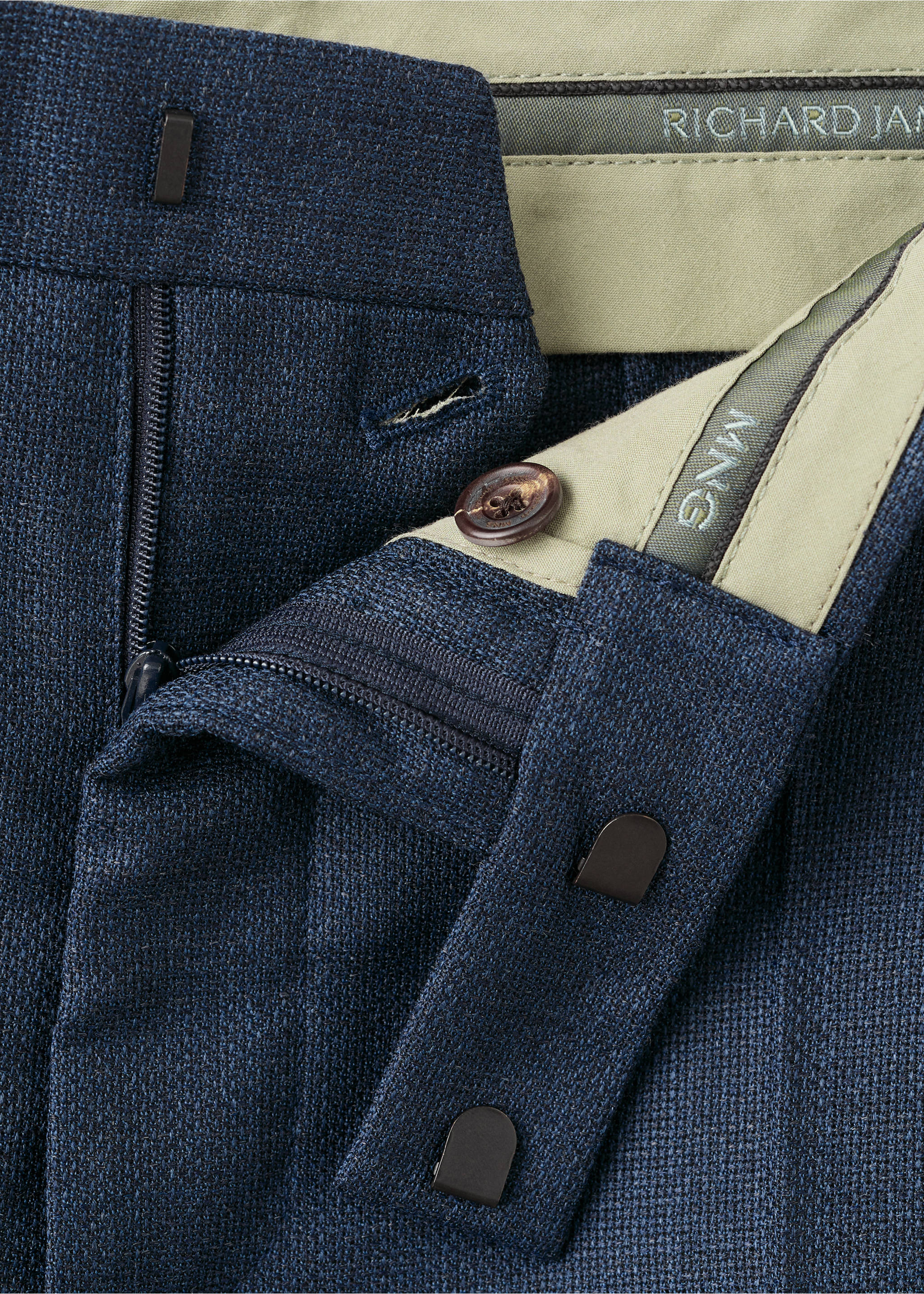 Pantalón slim fit 100% lana Vitale Barberis Canonico® - Detalle del artículo 0, Azul. Ref: 27045150-00.