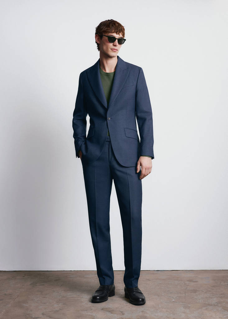 Slim fit trousers 100% Vitale Barberis Canonico® wool — Blue