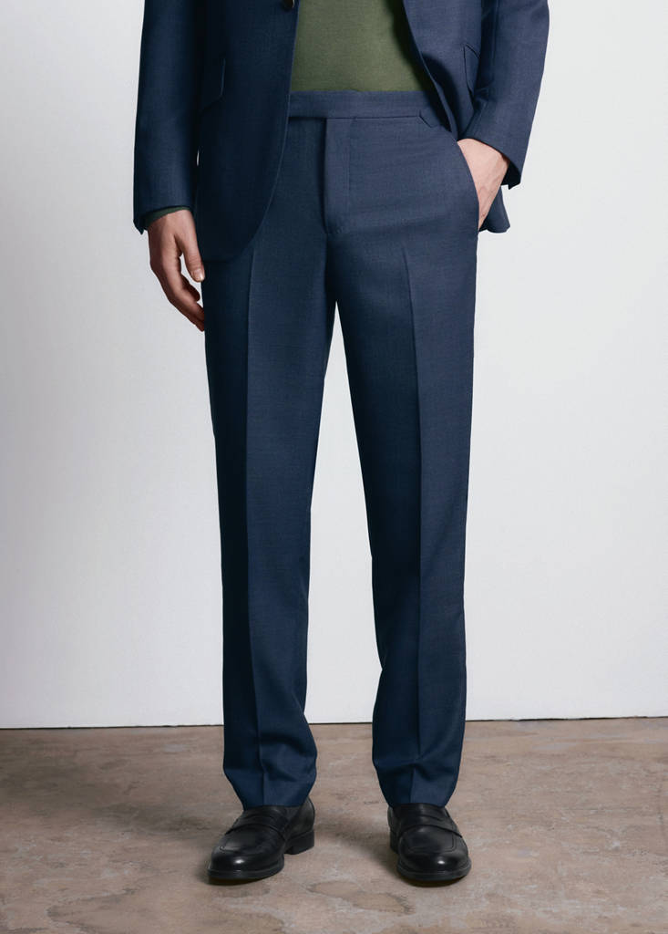 Slim fit trousers 100% Vitale Barberis Canonico® wool — Blue