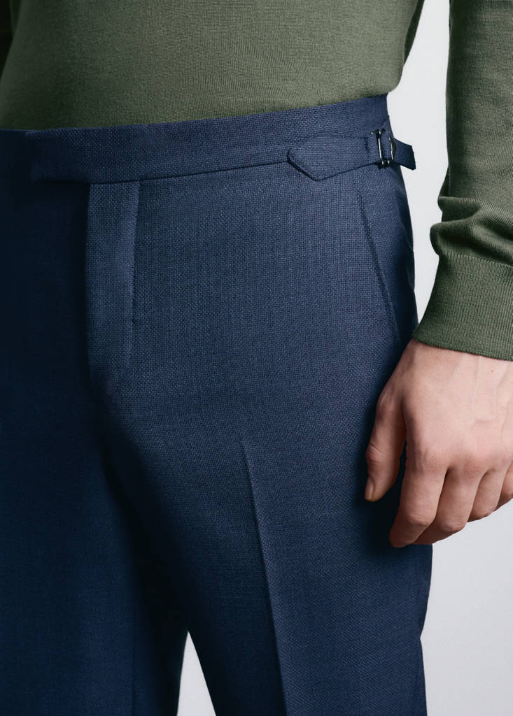Slim fit trousers 100% Vitale Barberis Canonico® wool — Blue