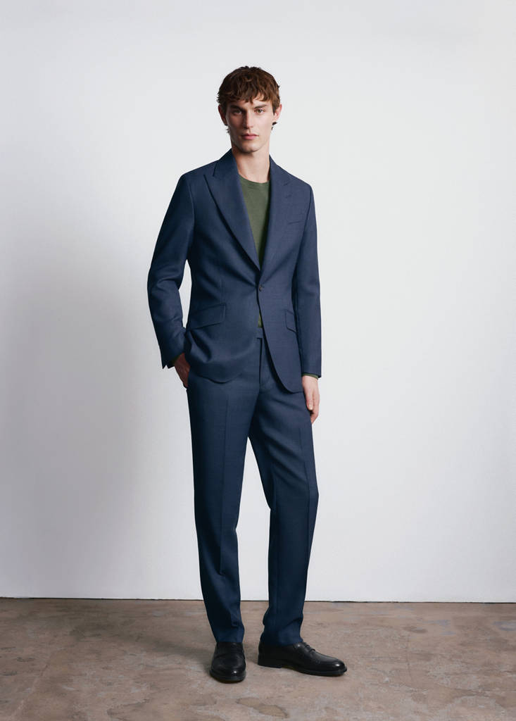 Slim fit trousers 100% Vitale Barberis Canonico® wool — Blue